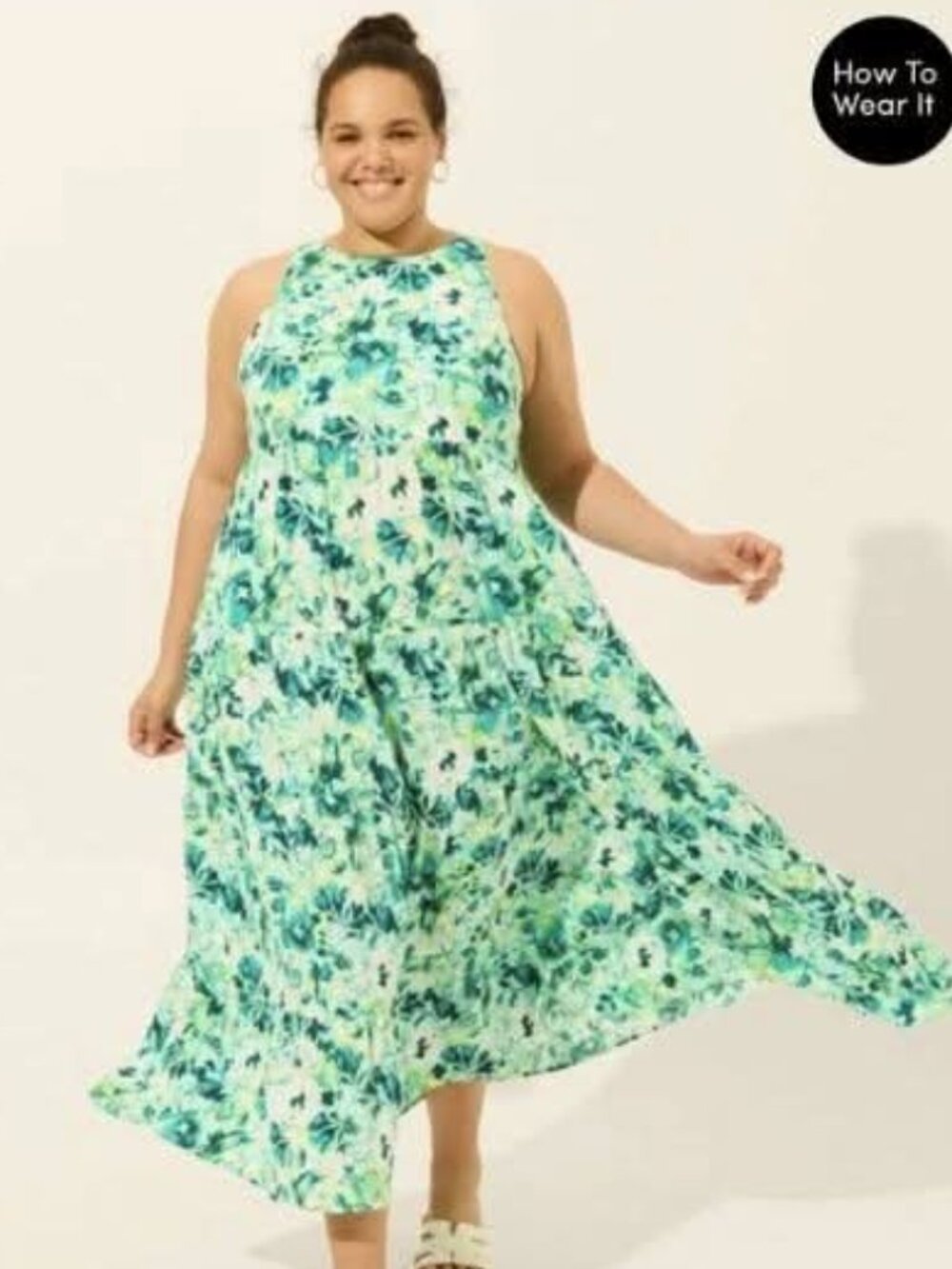 Size 3 Torrid Guaze Halter Tiered Dress - Picture 2 of 2